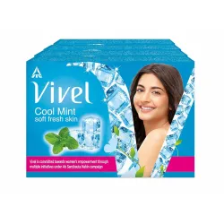 Vivel Cool Mint, Soft Fresh Skin Soap, 600g (150g - Pack of 4)