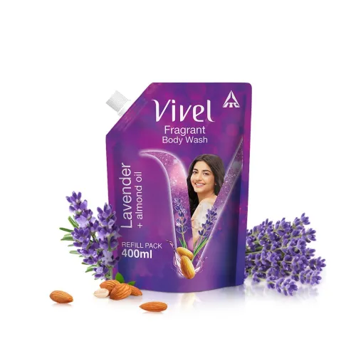 Image of Vivel Fragrant Body Wash Lavender & Almond Oil Shower Gel, 400 ml 