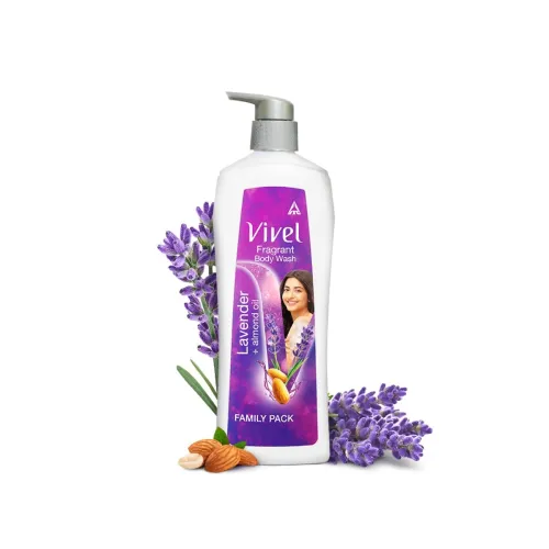 Image of Vivel Fragrant Body Wash, Lavender & Almond Oil Shower Gel, 450 ml
