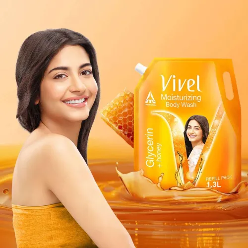 Image of Vivel Glycerin & Honey Body Wash Shower Gel, for Soft, Glowing & Moisturized Skin (1.3 L)
