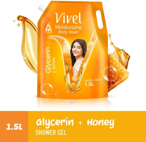 Image of Vivel Glycerin & Honey Body Wash Shower Gel, for Soft, Glowing & Moisturized Skin (1500 ml)