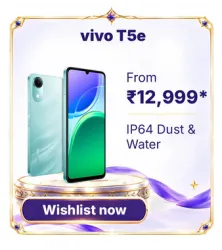 vivo T5e @ ₹12,999 on Flipkart’s Big Billion Days