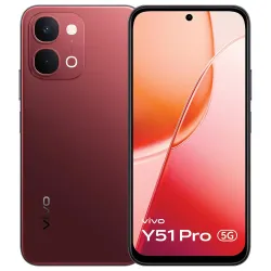 vivo Y51 Pro 5G (Crimson Red, 8GB RAM, 256GB Storage) with No Cost EMI/Additional Exchange Offers