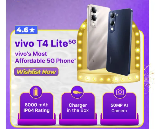 Image of Vivo T4 Lite 5G @ ₹9999 on Flipkart big Billion Days Sale