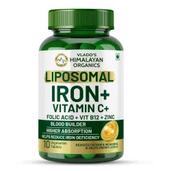 Vlados Himalayan organics Liposomal Iron + vitamin C - 10 Veg Tablet