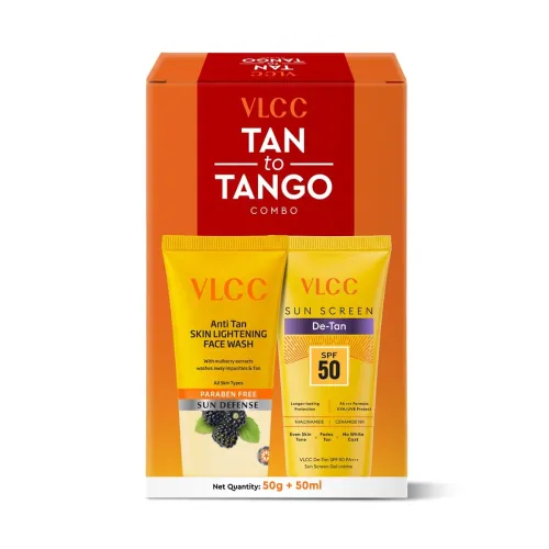 Image of VLCC Tan-to-Tango Combo – Anti-Tan Skin Lightening Face Wash 50 g + De-Tan SPF