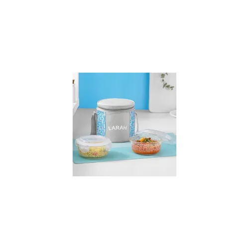 Image of Vogue Borosilicate Glass Lunchbox Set – 2×400ml (Blue)