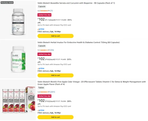 Image of Vokin Biotech Product's @ Up to 98% Discount