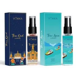 Vokka Pocket Perfume Thai Oud & Thai Aqua 16 ml (Pack of 2 x 8ml)