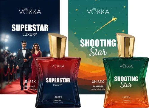 Image of VOKKA Superstar & Shooting Star 100ml (Pack of 2) | Unisex Long Lasting Perfume