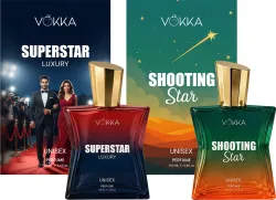VOKKA Superstar & Shooting Star 100ml (Pack of 2) | Unisex Long Lasting Perfume