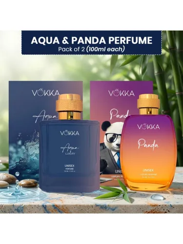 Image of VOKKA Unisex Set Of 2 Aqua Luxury & Panda Long-Lasting Perfumes - 100 ml Each