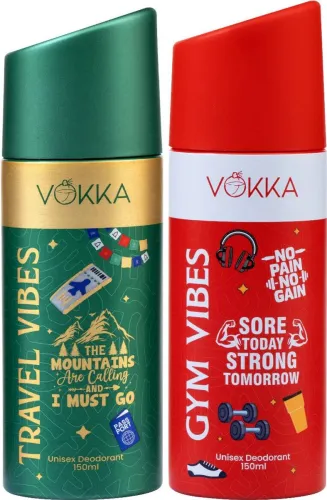 Image of VOKKA Vibes Deodorant Body Spray Combo Pack | Gym & Travel Vibes | Long Lasting-300ml