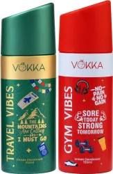 VOKKA Vibes Deodorant Body Spray Combo Pack | Gym & Travel Vibes | Long Lasting-300ml