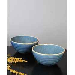 VOLA Organic Big Bowl Set of 2 Aesthetic Design Made with Ceramic (Porcelain) Premium Material Home & Office Use Kitchen