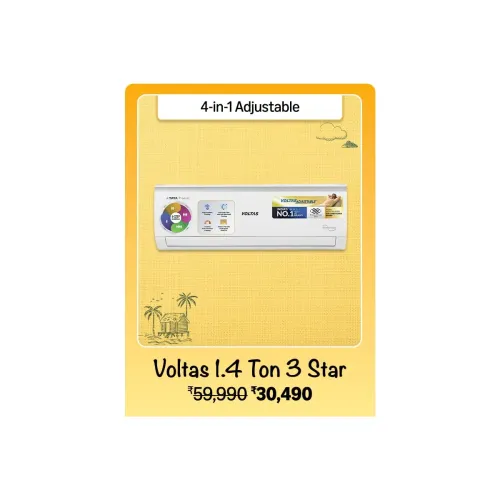 Image of Voltas 1.4 Ton 3-Star AC @ ₹30490 on Big Billion Day Sale