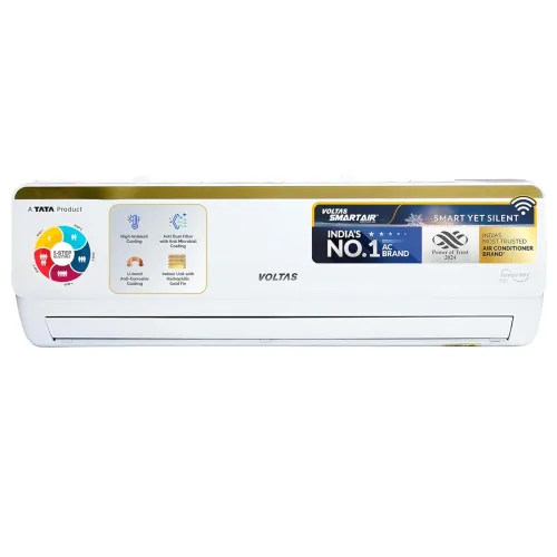 Image of Voltas 183V Vertis Smart Elite Gold 1.5 ton 3 star inverter Split AC|5-IN-1 Adjustable mode|Energy Efficient|Wifi Enable