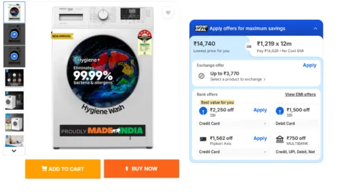 Image of Voltas Beko by A Tata Product 6 kg 5 Star Fully Automatic Front Load Washing Machine
