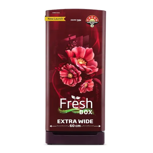 Image of Voltas Beko, A TATA Product 183 L 5 Star Direct Cool Single Door Refrigerator (RDC215A/W0BWRTM0B00GO, Bonita Wine, Fresh