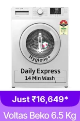 Voltas Beko 6.5 kg Washing Machine @ ₹16649 on Flipkart big Billion Days Sale