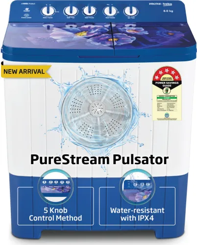 Image of Voltas Beko 8 kg Semi Automatic Top Load Blue (WTT80UHA / OK5I0I0W07E)