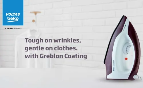 Image of Voltas Beko I1000VD-BGWH 1000 W Dry Iron (Burgundy & White)