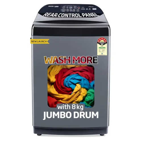 Image of Voltas Beko 8kg 5-Star Fully Automatic Top Load Washing Machine (WTL8006UEA) 