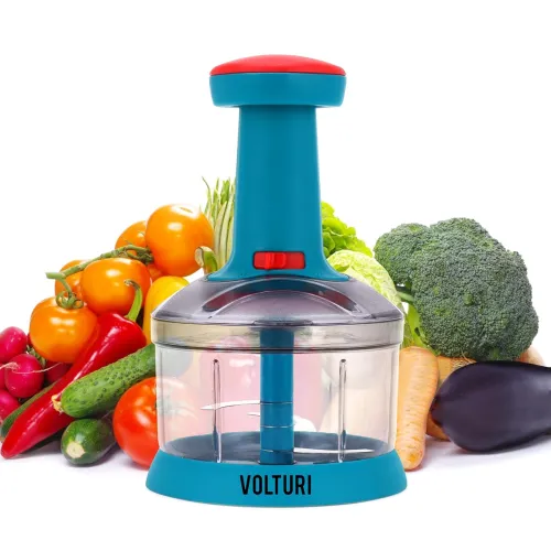 Image of VOLTURI Chopper for Kitchen Use, Push Chopper with 3 Blades, Vegetable ChopperKitchen Accessories Items for Home Cutting