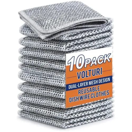 Image of VOLTURI Non Scratch Wire Dish Cloth (Pack of 10)