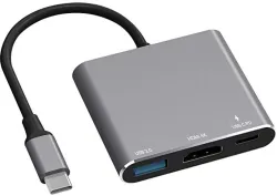 VOOCME USB-C Hub – 4K HDMI, USB 3.0 (White)