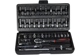 VRAVMO 46 in 1 Pcs Tool Kit & Screwdriver and Socket Set Multi Purpose Combination Tool Case Precision Socket Set Socket