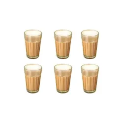 VRB Dec 6 Pcs Tea Glass Set/Cutting chai Glasses/Small Glass for Tea,Chai,Milk,Coffee Hot & Cold Coffee Mug,