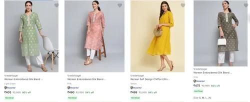 Image of Vredevogel Women's Kurtas upto 84% Discount