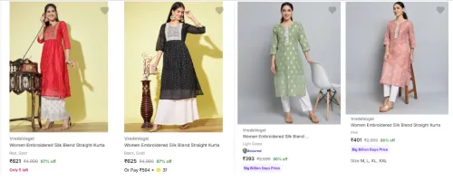 Image of Vredevogel Women's Kurtas upto 87% Discount