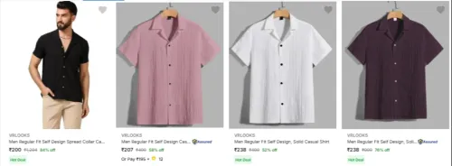 Image of VRLOOKS Men Shirt Starting @ ₹200