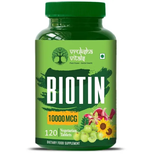 Image of Vruksha Vitals Biotin 120 tablets - 10000 mcg per tablet