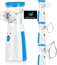 VshFactory Portable Nebulizer Machine (White & Blue)