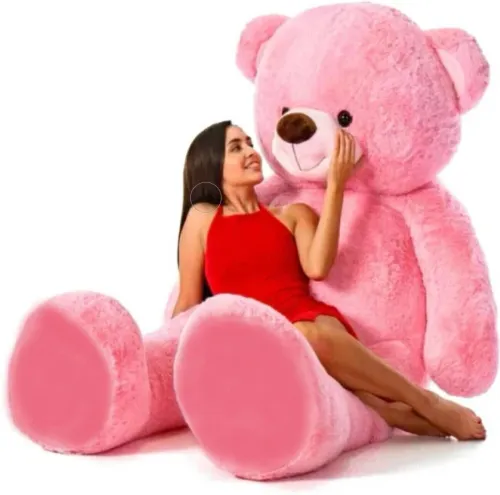 Image of vtb retail stuffed toys 4 feet pink teddy bear