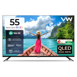 VW 140 cm 4K QLED Nano Sync Smart TV – Black