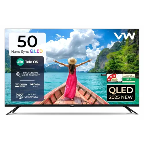 Image of VW 127cm (50 inches) Nano Sync Series 4K Ultra HD Smart JioTele OS QLED TV VW50JQ1 (Black)