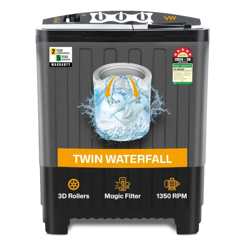 Image of VW 7.5 kg 5 Star Aqua Spin Semi Automatic Top Load Washing Machine