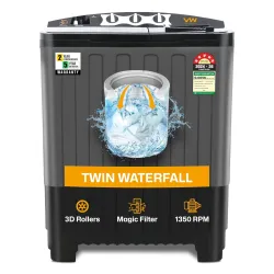 VW 7.5 kg 5 Star Aqua Spin Semi Automatic Top Load Washing Machine