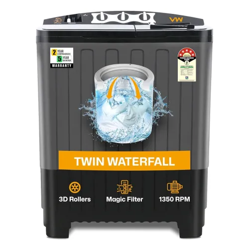 Image of VW 7.5 kg 5 Star Aqua Spin Semi Automatic Washing Machine