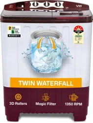 VW 8 kg Semi Automatic Top Load White