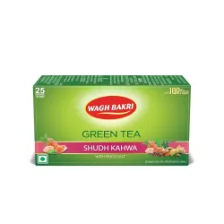 Wagh Bakri Green Tea Shudh Kahwa Tea Bag, 25 Tea Bag*2.5G, 62.5 Grams