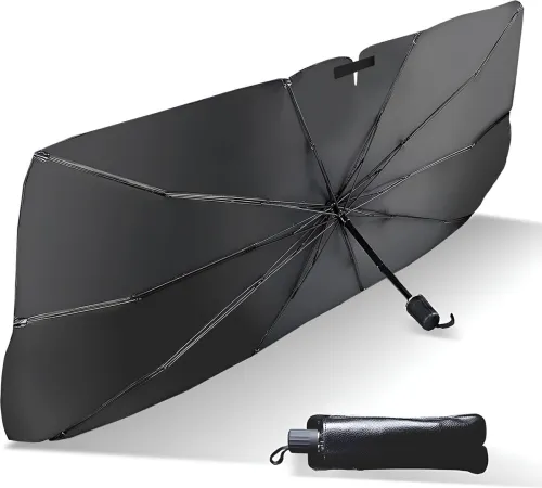 Image of Wagzo Windshield Sun Shade For Universal For Car Universal For Car (Black)
