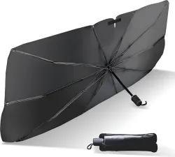 Wagzo Windshield Sun Shade For Universal For Car Universal For Car (Black)