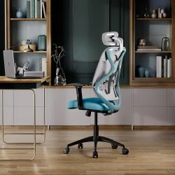 Wakefit Gravita Ergonomic Office Chair (White and Green)