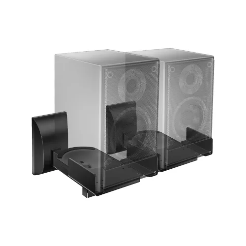 Image of WALI Speaker Wall Mounts, Dual Side Clamping Bookshelf Mounting Bracket for Large Surrounding Sound Speakers, Hold up to
