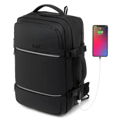 WALKENT Premium 15.6 \' Laptop Bag 39L, Expandable, Waterproof with Rain Cover, 2 Compartment, 180° Openable, External USB Backpack for Travel Office College Men Women - CraftNeo